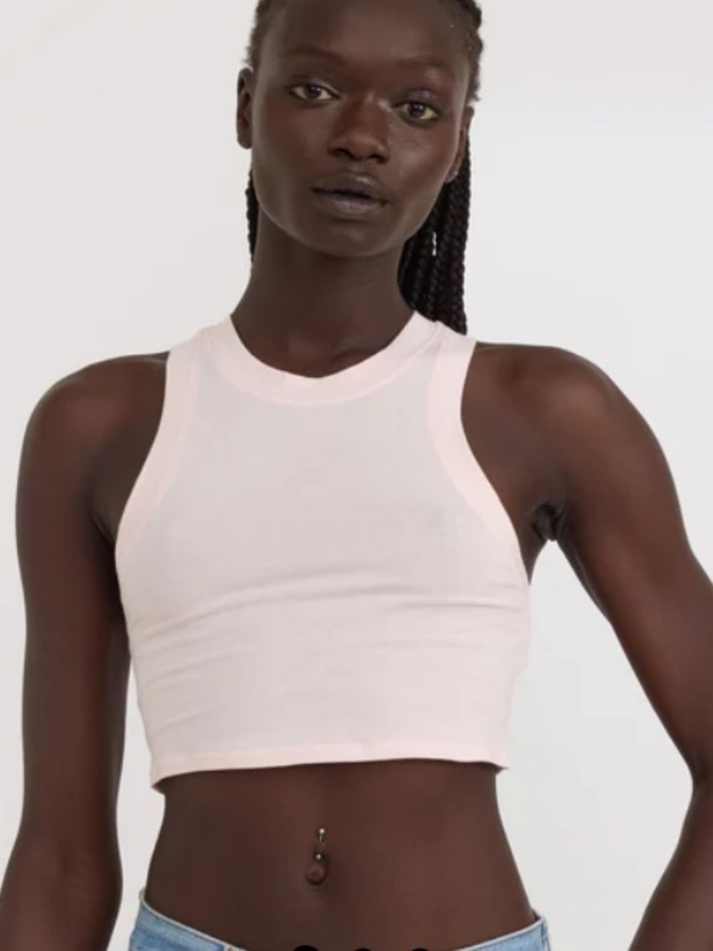 ORGANIC BASICS Core Crop Tank Top - SOFT BLUSH